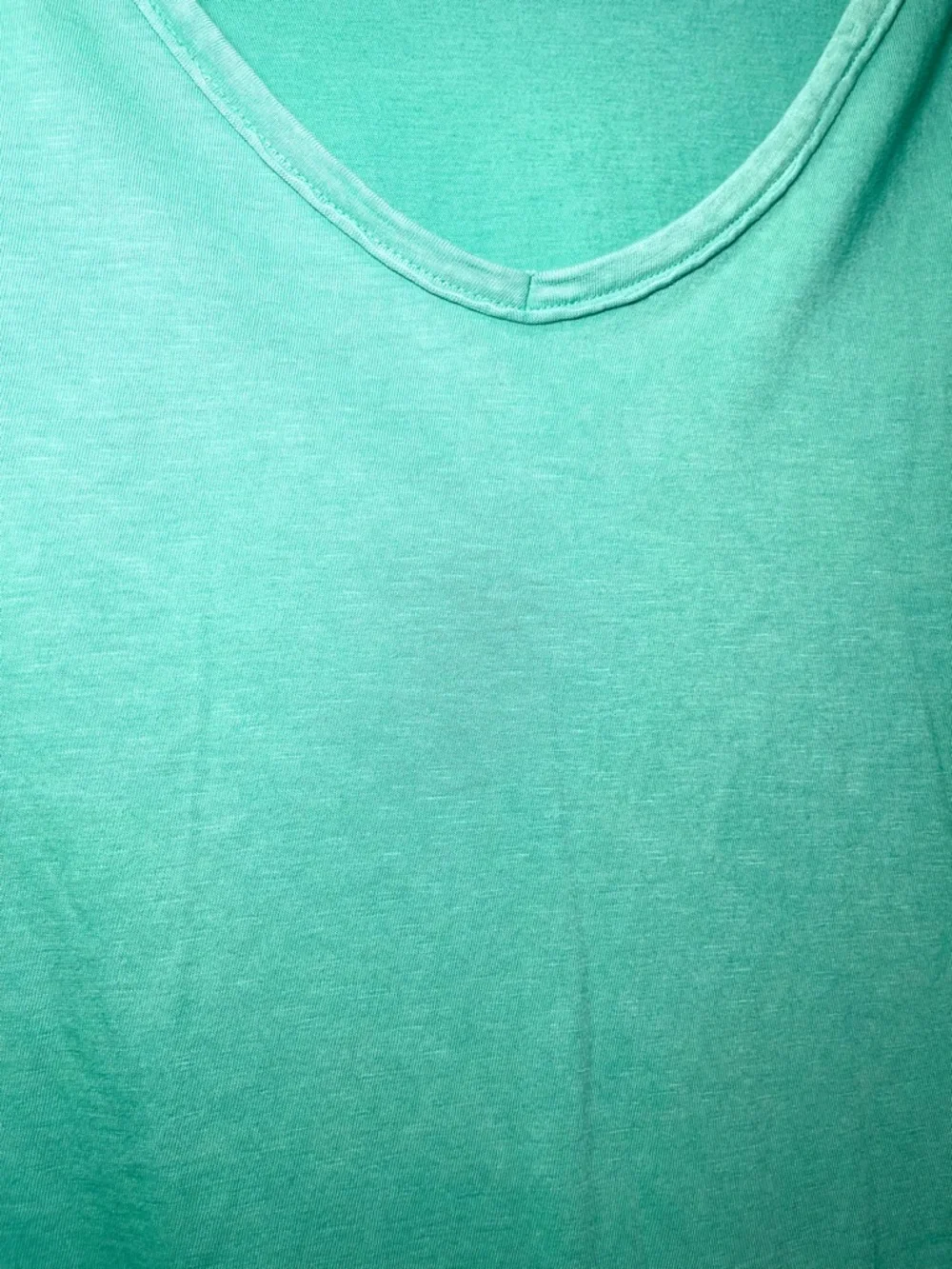 Aerie Mint Green Cotton Distressed V-Neck Oversized Boyfriend T-Shirt Size Large - Picture 5 of 16
